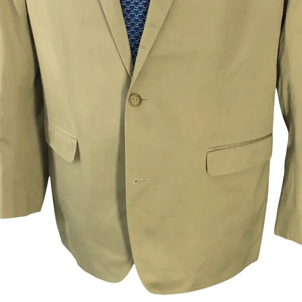 Ralph Lauren LRL Mens Size 44L Sport Coat Jacket Blazer Khaki RECENT *BLEMISHED